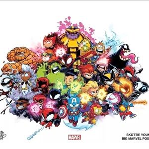 Skottie Young Autographed Marvel 24x36 Poster Comic Art Limited Collectible